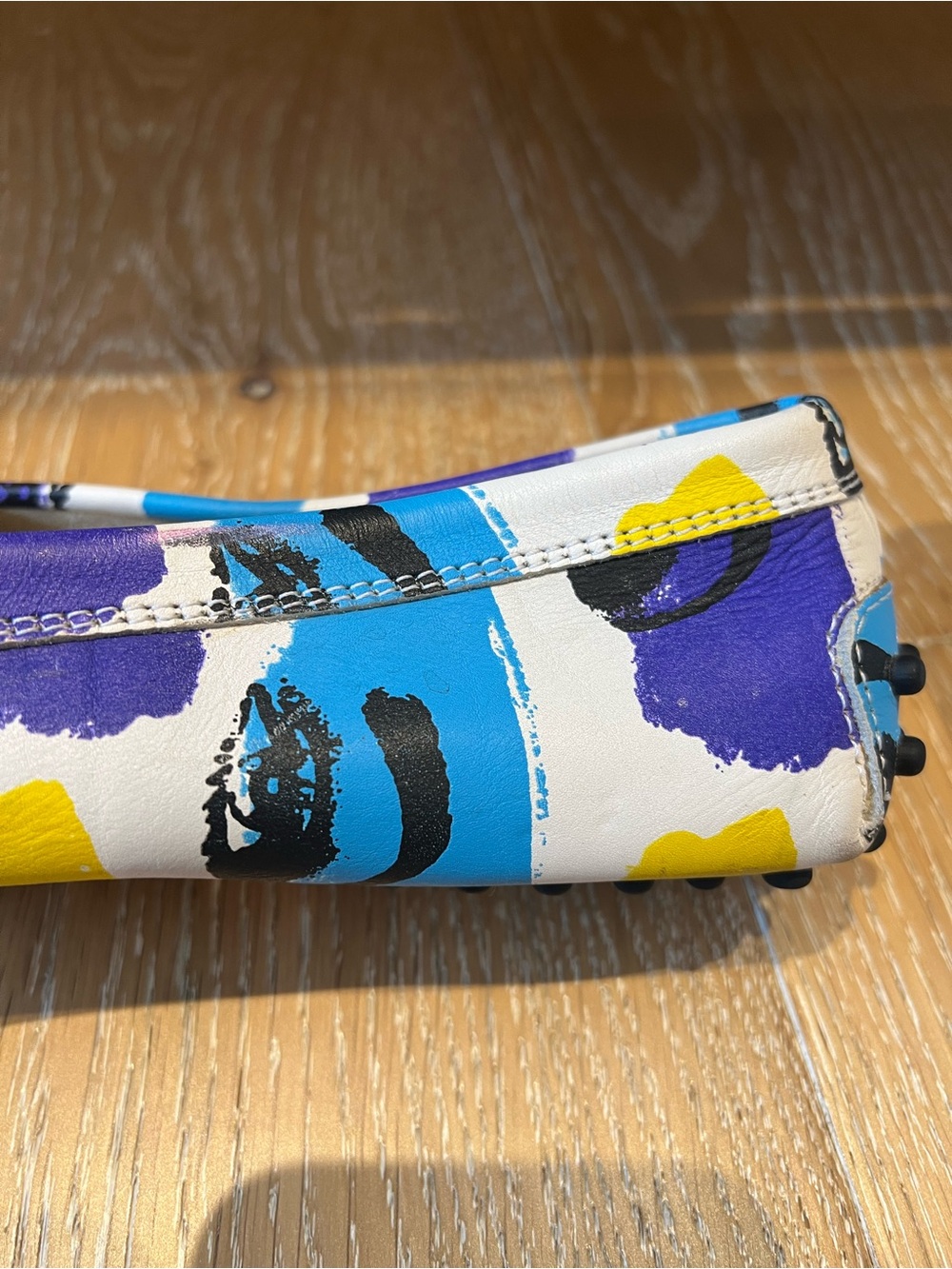 Tod’s Gommino Loafers Pop Art Eye Print Multicolor Italian Leather Women US 7.5 - Picture 12 of 16